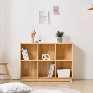 미젠시아 MJ 고무나무 2단 6칸 책장 1color