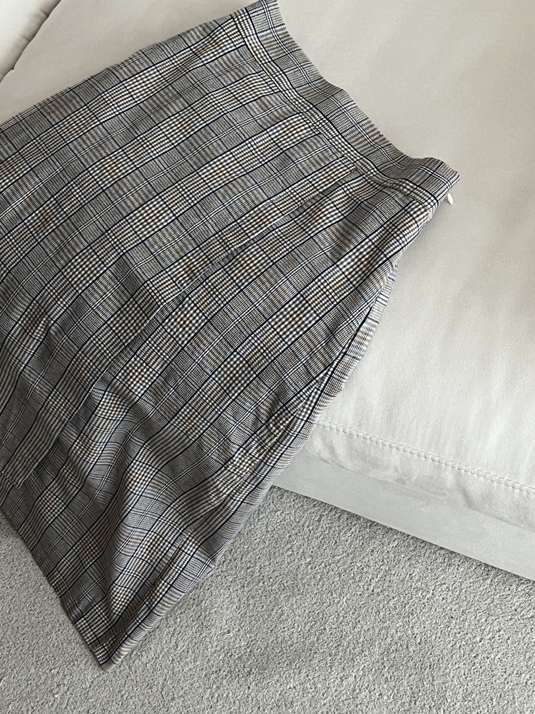 Bluegray checked skirt 블루그레이 체크 스커트
