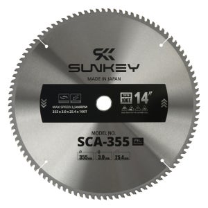 썬키 팁소 원형톱날 알루미늄용 355x3.0x25.4mm 100T SCA-355