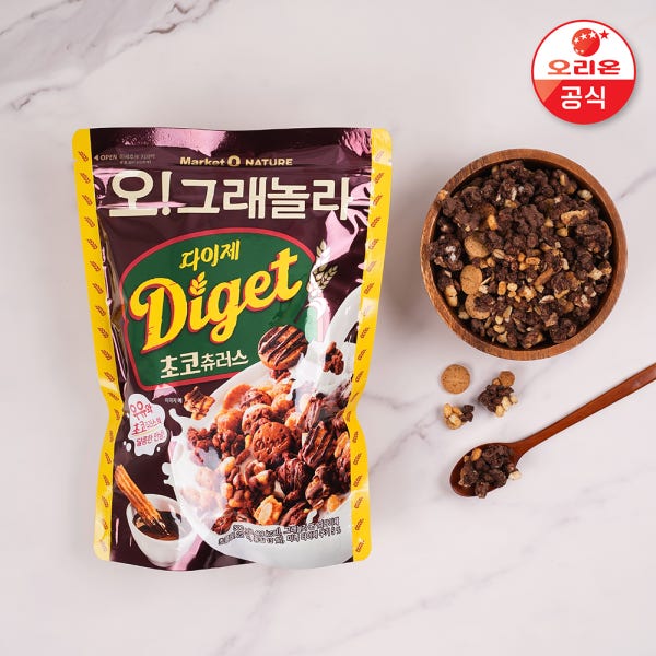 [마켓오네이처] 오!그래놀라 다이제 초코츄러스 300g 2개