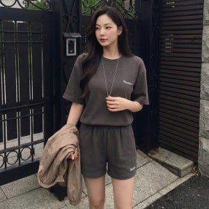 LnD 여성 트레이닝복 세트 반팔 반바지 여름 운동복 홈웨어