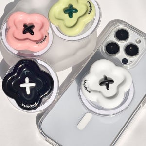 키스톤 클로버 단추 맥세이프 그립톡 호환 + 클로버 키링/마그네틱링