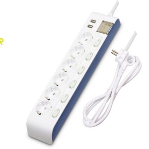 현대 일렉트릭 고용량 멀티탭 6구 USB 과부하차단 개별 멀티탭 3m