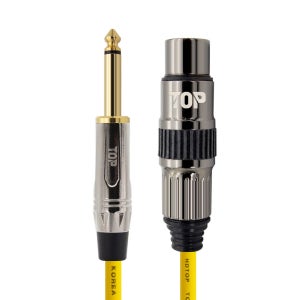 HDTOP 국산 메탈 5.5모노 XLR암 마이크 케이블 옐로우 50M HT-TP4792