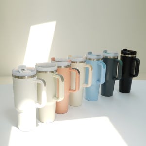 대용량 텀블러 보냉 보온 손잡이 차량용 스텐 빨대 900ml