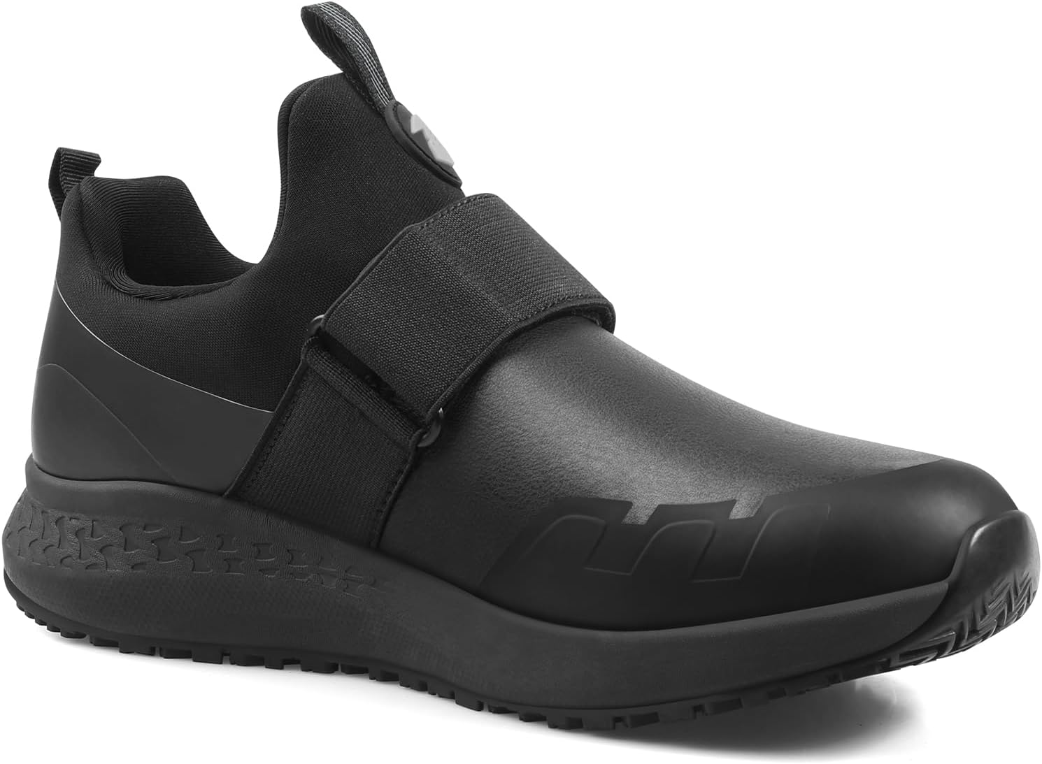 델로비 논 슬립 워크 슈즈 <b>남성용</b> <b>온 푸드</b> 서비스 주방 셰프 레스토랑 방수 미끄럼 방지 워킹 스니커즈 경량 편안한 작업용 신발 가죽 6.5 Black