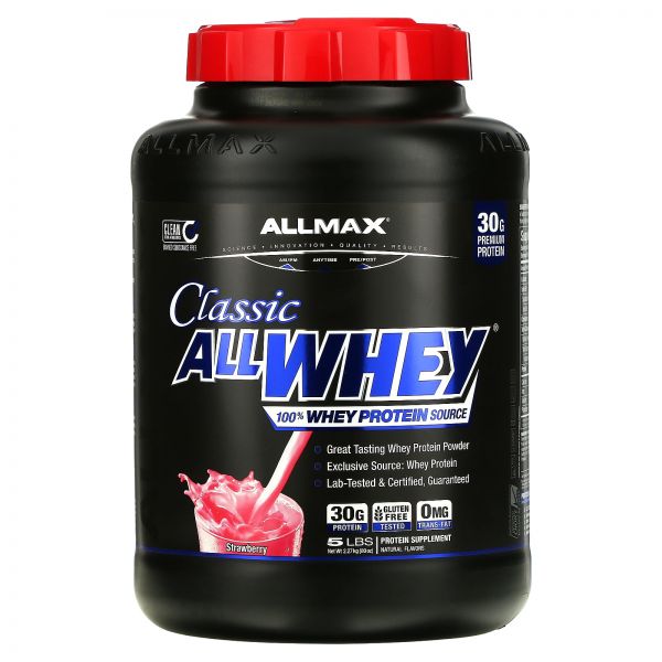 ALLMAX 올맥스 <b>클래식</b> <b>올웨이</b> <b>스트로베리</b> 5 lbs 파우더 프로틴 단백질보충제