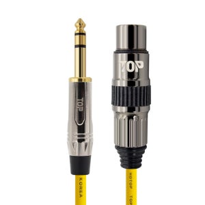 HDTOP 국산 메탈 5.5스테레오 XLR암 마이크케이블 옐로우 50M HT-TP4835