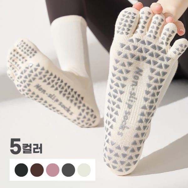 [26MY] 홀리데이 논슬립 요가 발가락양말 미들롱 중목 토삭스