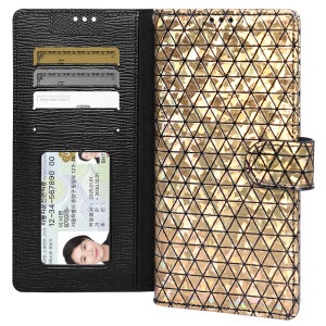 국내 생산 폰누리 천연소가죽 카드 지갑 다이어리 케이스 홀로그램 골드, LG V30-V30S-V35-V35플러스 공용