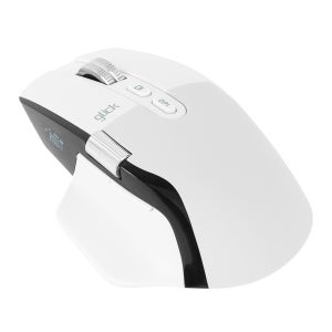 지클릭커 휠마스터 매크로 OP175 LCD 하프버티컬 무한 가로휠 무선 블루투스 무소음 마우스 화이트