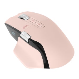 지클릭커 휠마스터 매크로 OP175 LCD 하프버티컬 무한 가로휠 무선 블루투스 무소음 마우스 핑크