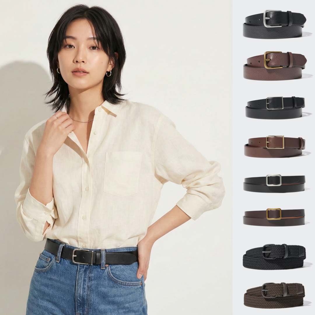 유니클로 벨트 여성 가죽벨트 버클 허리띠 블랙 브라운
