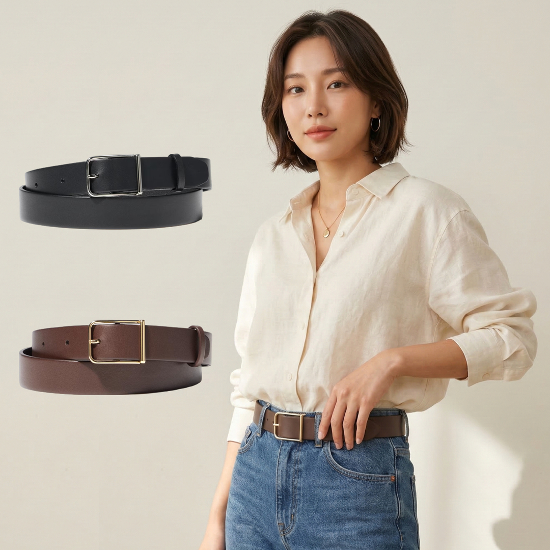 유니클로 벨트 클린 버클 여성 가죽벨트 허리띠 블랙 브라운