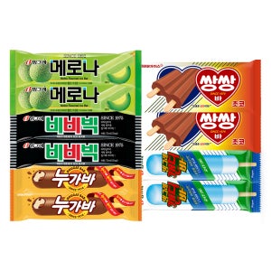 [인기 5종 구성] 빙그레·해태 아이스크림 종합세트 (메로나/비비빅/누가바/쌍쌍바/캔디바) 총 40개