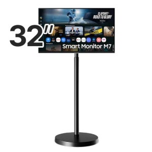 삼성스마트모니터 LS32FM702UKXKR 32인치 4K 이동식 거치대 무빙 스탠드