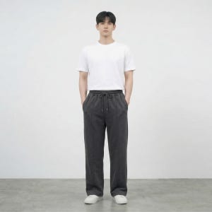 아키아 aki A 860G 와이드 스웨트팬츠 - 피그먼트다잉 차콜