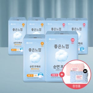 좋은느낌 순면프레쉬 중형 36매 3EA+롱 라이너 36매 3EA