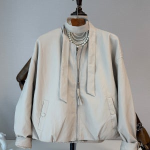 노카라 페이크 레더 집업 점퍼 2컬러 (넥끈 포함)