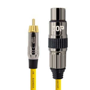 HDTOP 국산 메탈 RCA 수 TO XLR 암 케이블 옐로우 30M HT-TP5151