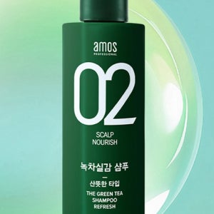 아모스 녹차실감 지성용 두피 프레쉬 가정용 샴푸 500g 1개