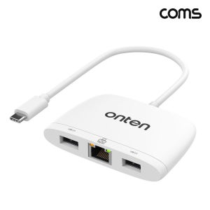 Coms C타입 랜 USB 허브 USB 3.0 2.0 100Mbps LAN RJ45 FA867