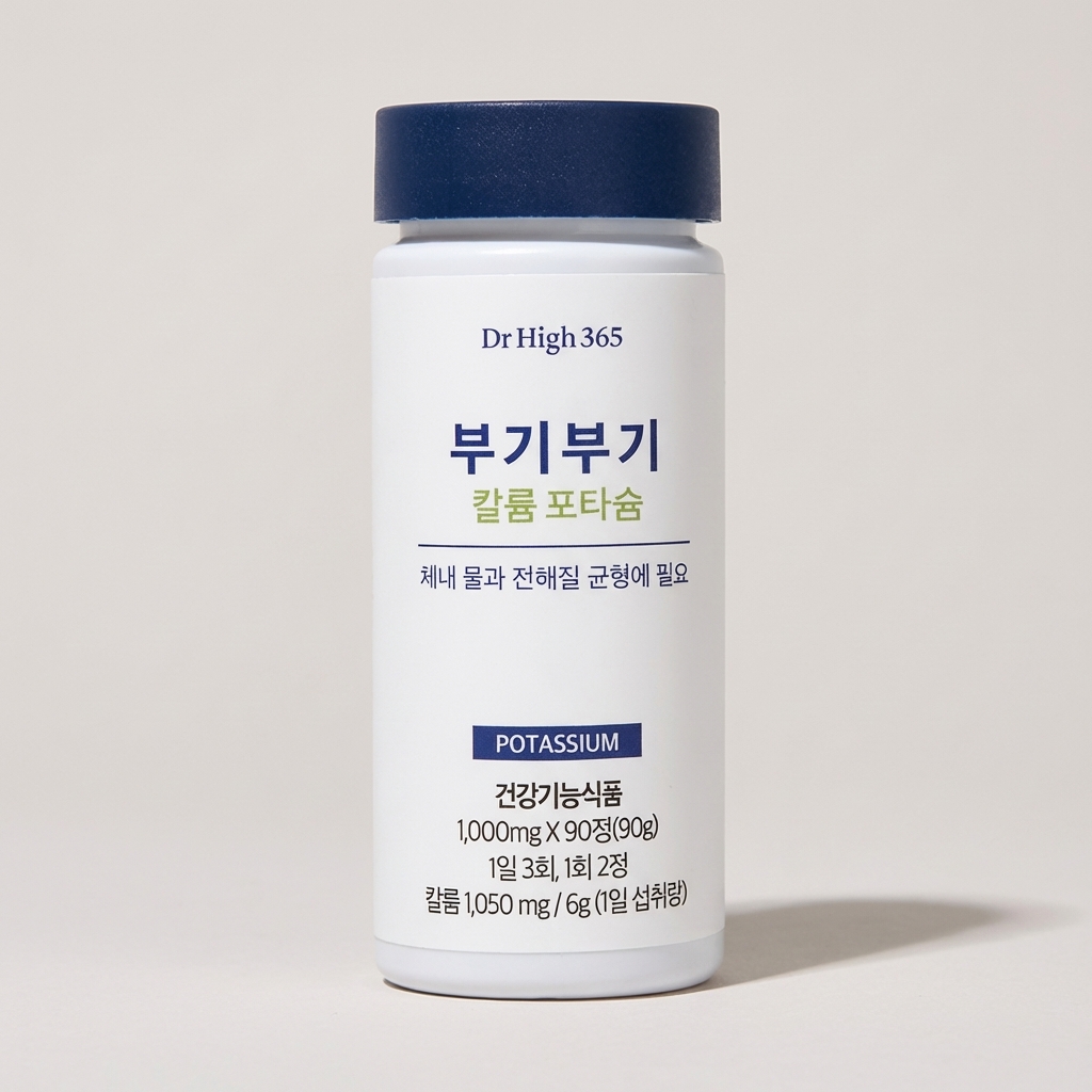 닥터하이365 부기부기 <b>칼륨</b> 포타슘 1000mg 90정 1개