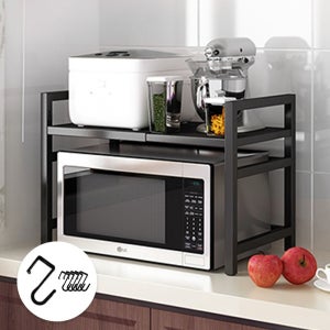 넓이 높이 조절식 전자레인지 선반 밥솥 선반 주방 수납 정리대 다용도 거치대