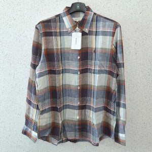 [백화점as] 빈폴 아울렛 남자 린넨 마드라스 체크 긴팔 셔츠 364C24D