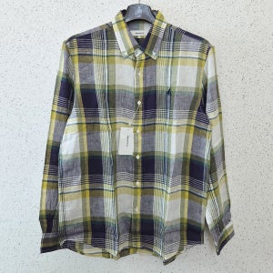 [백화점as] 빈폴 아울렛 남자 린넨 마드라스 체크 긴팔 셔츠 364C24M