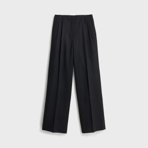[포터리우먼] Two Pleated Wide Pants_Black