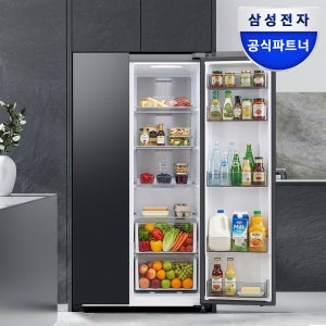 삼성 냉장고 양문형 메탈쿨링 AI인버터 블랙