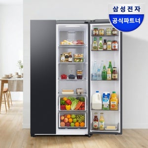 삼성 냉장고 양문형 메탈쿨링 AI인버터 블랙