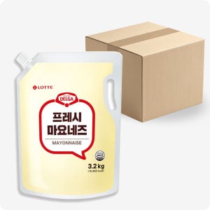 [다인] 델가 프레시 마요네즈 (스파우트팩) 롯데 대용량 파우치 3.2kg, 4개