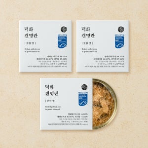 [리뉴얼] 덕화명란 캔명란 순한맛 3캔X90g (무색소 저염 무발색제 통조림 캠핑)