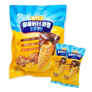 미니 땅콩버터 와플 초콜릿콘 미니콘 300g(약28개입)