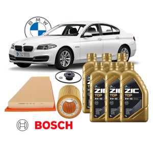 BMW 뉴 5시리즈 520i 528i 12년-16년10월 보쉬필터2종 5W30 지크 TOP LS, 6L, 1개