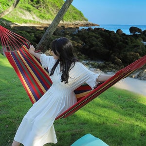 캠핑 해먹 스트라이프 간편설치 야외 정원 침대 차박 백패킹 힐링템 감성캠핑