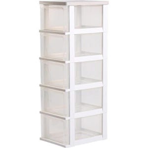 아이리스 우드상판서랍장 WTS-305(5단)투명서랍