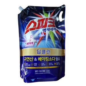 스파크 액체세제 딥클린 2.6L 리필 세탁세제 강력세정 베이킹소다 구연산 드럼 일반겸용