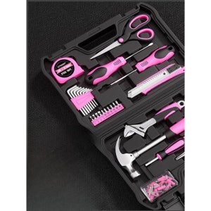 핑크 수공구세트 공구셋트 랜치 줄자 스패너 망치 드라이버 주황색 도구 10개 세트