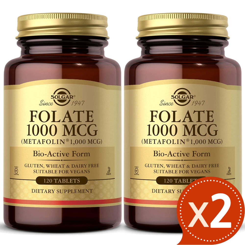 [1+1] 솔가 활성형 엽산 <b>1000mcg</b> 120정 2병 활성 메타폴린 <b>폴레이트</b>