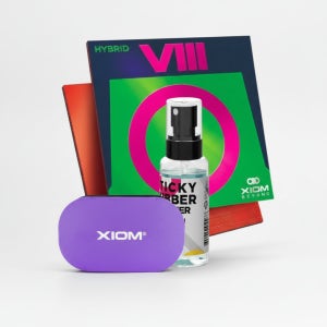 엑시옴 오메가 8 하이브리드 탁구 점착러버+점착러버 전용클리너