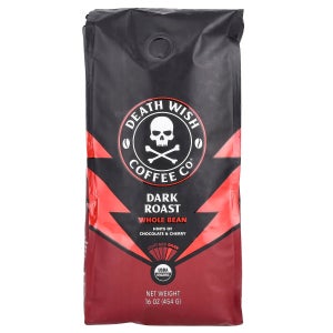 데스 위시 커피, 홀 빈, 다크 로스트, 454g(16oz) DEA-00510