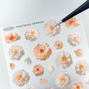 모란 씰스티커 투명무광후백다꾸 2매