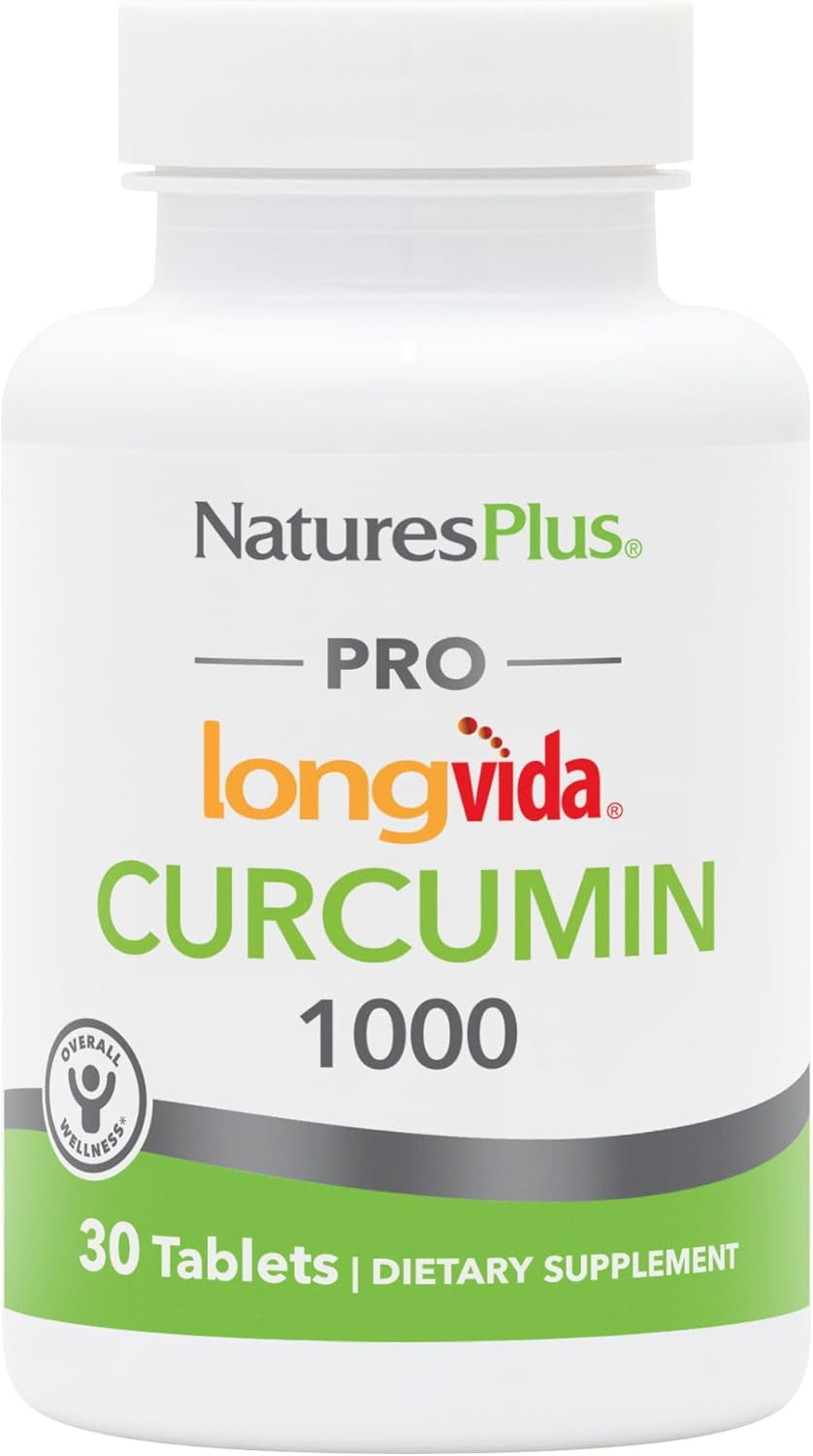 NaturesPlus PRO 롱비다 커큐민 1000mg - 30정 한 프리 라디칼 <b>보호</b> 촉진 비유전 및 텐 30인분 30 Vegetarian Tablets