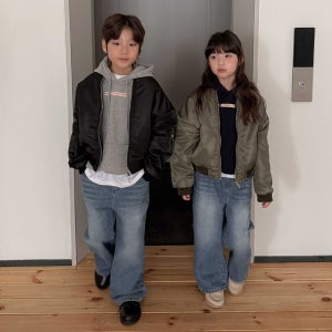 프롬아이 남아 여아 주니어 아동 봄 항공 점퍼