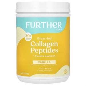 퍼더 푸드, 목초 사육 콜라겐 펩타이드 + 흰목이버섯, 바닐라, 630g(22.22oz) FUF-24971