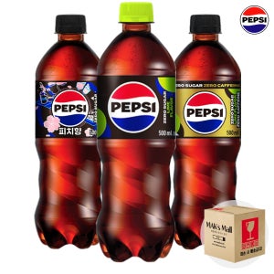 펩시제로 슈거 라임향 피치향 제로카페인 500ml 각4개씩 총12입 세트 펩시콜라 음료수