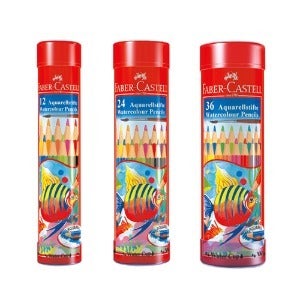 파버카스텔 수채색연필 원형 틴케이스 12색, 24색, 36색 [옵션선택]